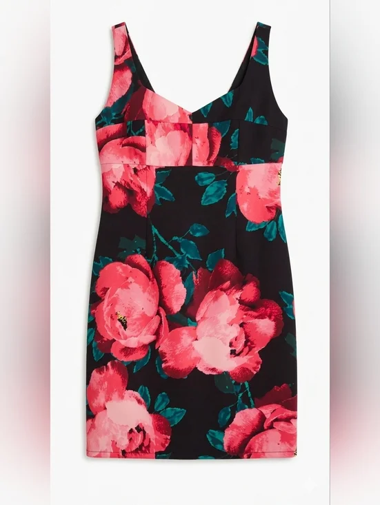 Trina Turk Women's Floral Sleeveless V-Neck Midi Sheath Dress Size 12 - Picture 2 of 10